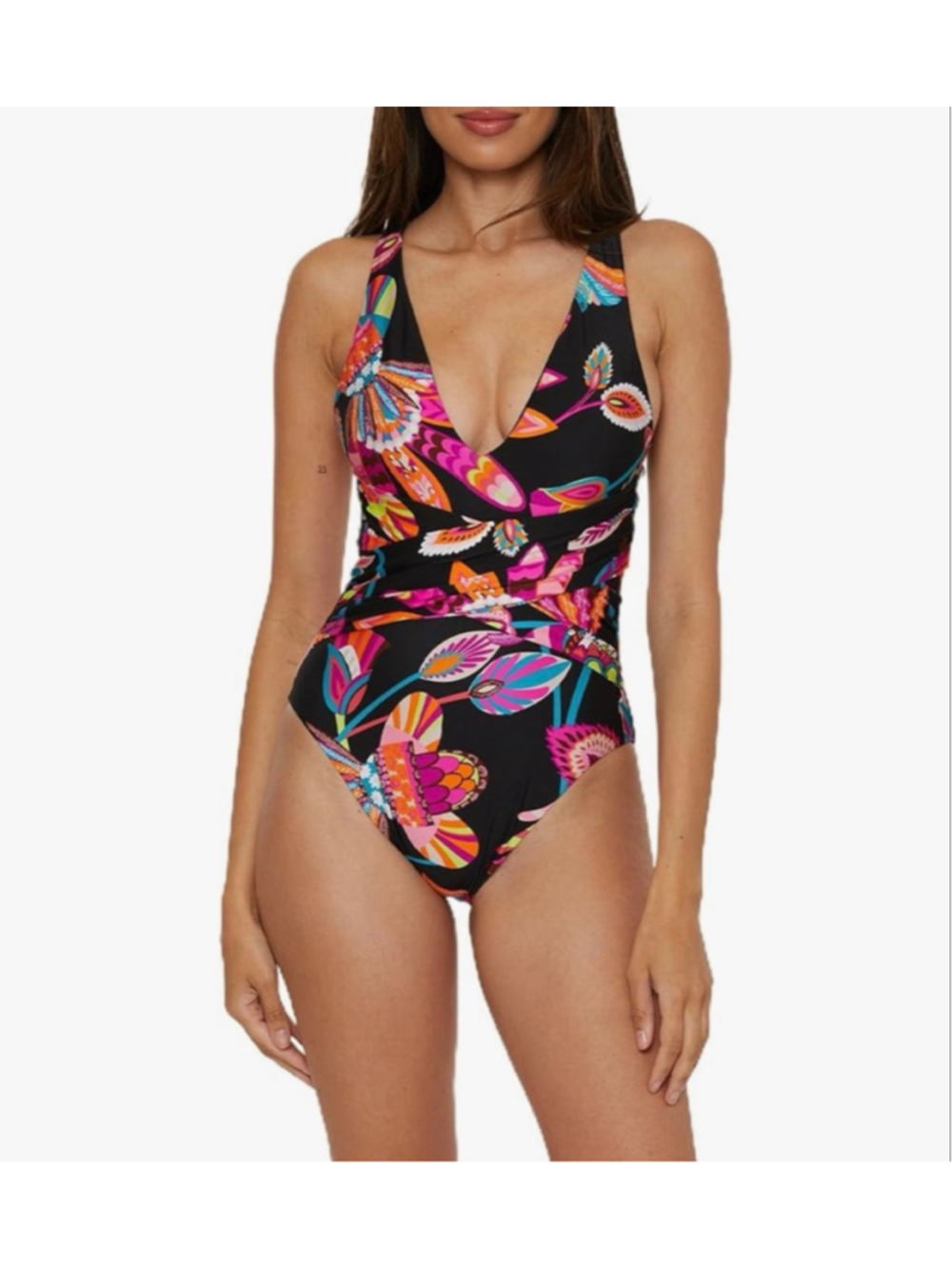 Trina Turk Luminary Halter One Piece Swimsuit, Size 8, Floral